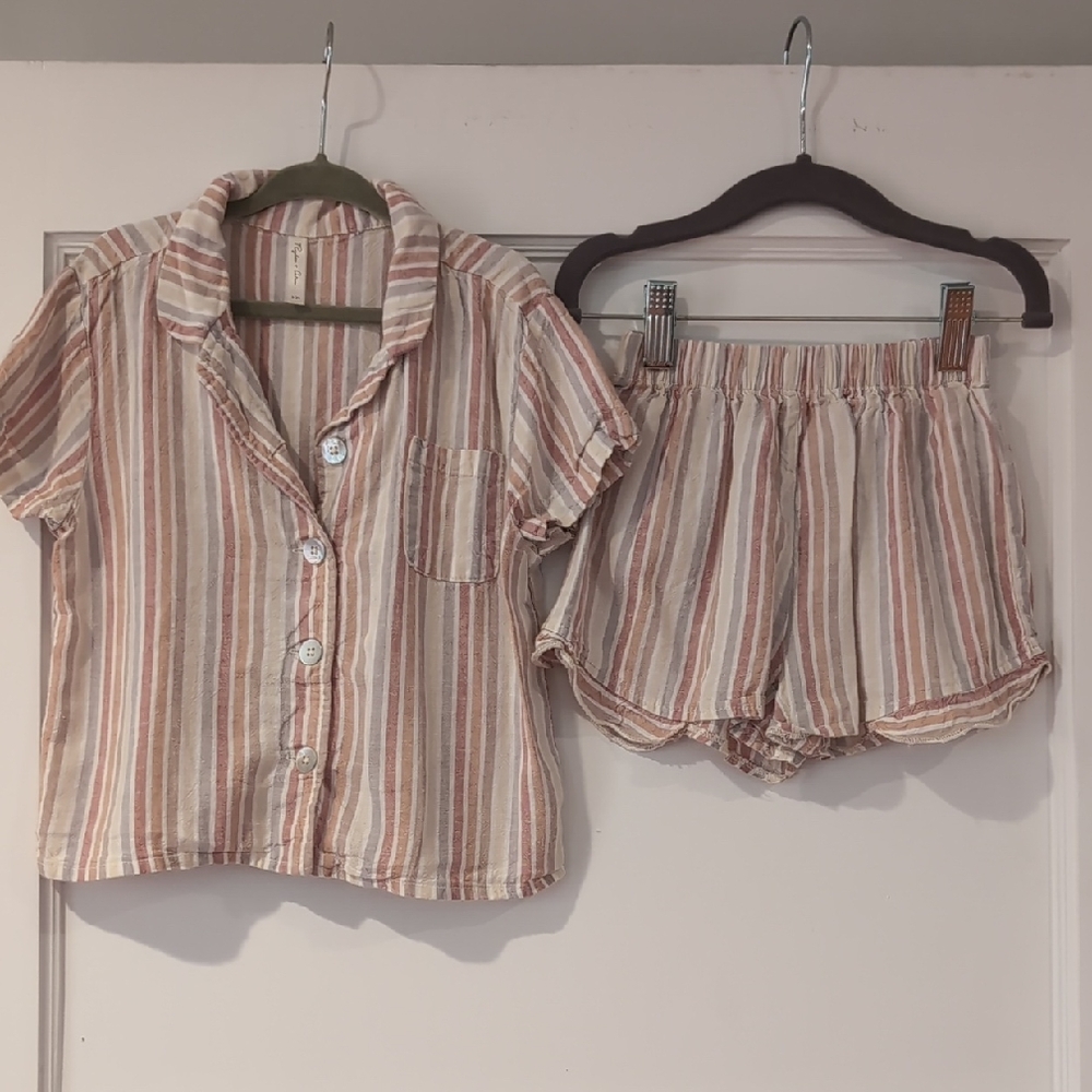Rylee + Cru Multi Stripe Pajama Set Sz2-3